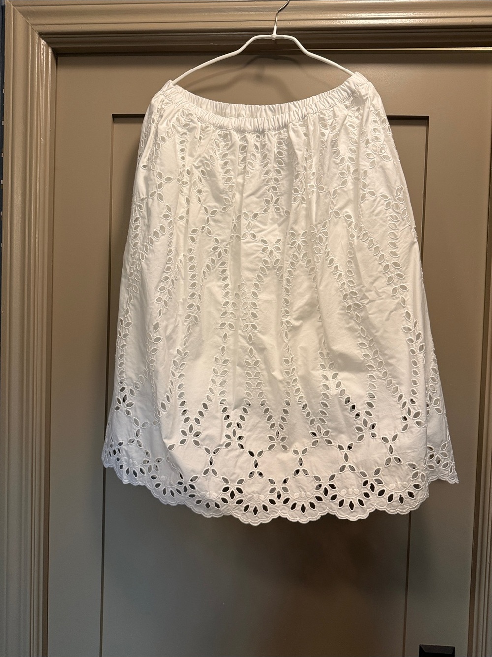 Frank & Eileen Grace White Eyelet Midi Skirt